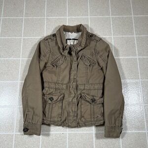 Abercrombie Fitch Women's Military Field Jacket Sherpa Lined Size XL
